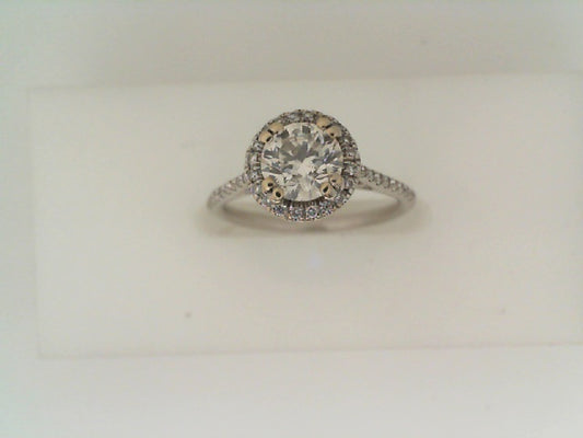 Lady's White 14 Karat Diamond Ring