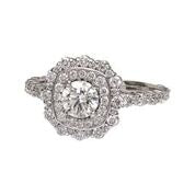 Lady's White 18K Diamond Halo Ring
