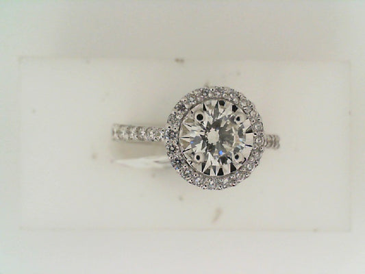Maharaja Collection Round Diamond Engagement Ring in 14K White Gold (1.00ctw)