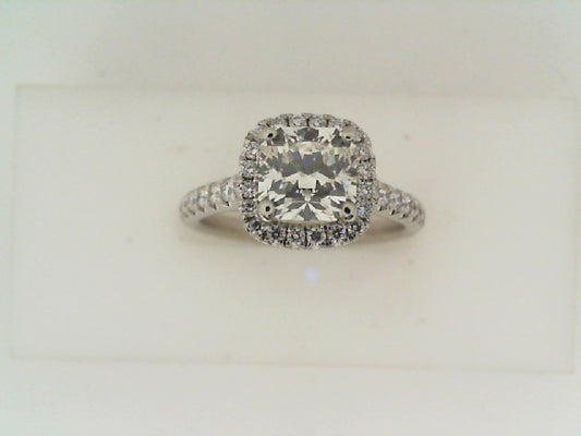 Maharaja Collection Round and Cushion Diamond Platinum Ring (1.63tw)