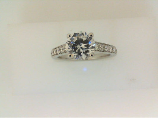 Maharaja Collection Round Diamond Semi-Mount Ring in 14K White Gold (0.44ctw)
