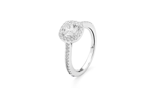 Maharaja Collection Round Diamond Semi-Mount Engagement Ring in 14K White Gold (0.45ct)