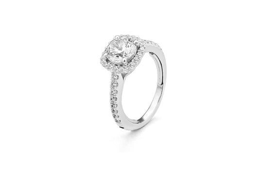 Maharaja Collection Round Diamond Semi-Mount Engagement Ring in 14K White Gold (0.80ctw)