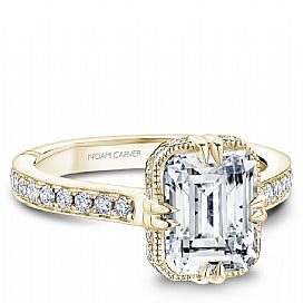 Maharaja Collection Round Diamond Semi-Mount Engagement Ring in 18K Yellow Gold (2.91tcw)