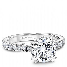 Maharaja Collection Round Diamond Semi-Mount Engagement Ring in Platinum (3.41tcw)