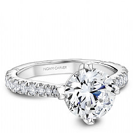 Maharaja Collection Round Diamond Semi-Mount Engagement Ring in 18K White Gold (2.02tcw)