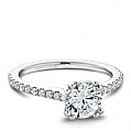 Maharaja Collection Round G/H Si1 Diamond Semi-Mount Engagement Ring in 18K White Gold (1.00ct center, 0.28ctw)