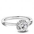 Maharaja Collection Round Diamond Semi-Mount Engagement Ring in 18K White Gold (1.11ctw)
