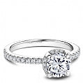 Maharaja Collection Round Diamond Semi-Mount Engagement Ring in 14K White Gold (1.37tcw)