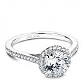 Maharaja Collection Round Diamond Semi-Mount Engagement Ring in 18K White Gold (1.22tcw)