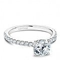 Maharaja Collection Round G/H Si1 Diamond Semi-Mount Engagement Ring in 14K White Gold (1.50ct center)