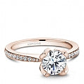 Maharaja Collection Round Diamond Semi-Mount Engagement Ring in 14K Rose Gold (1.25ct center, 0.31tcw)