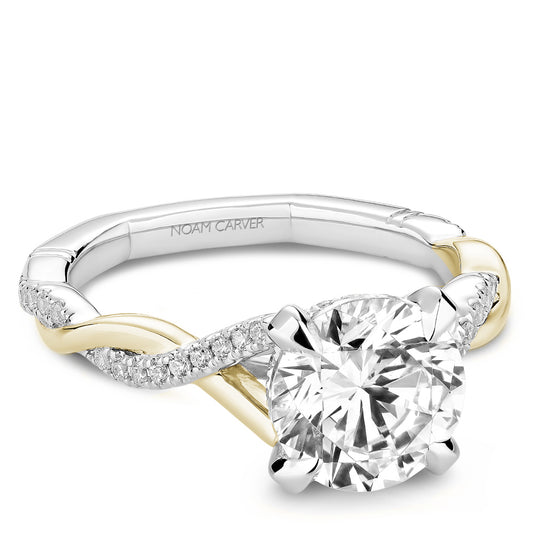 Maharaja Collection Atelier Round Diamond Engagement Ring in 14K White and Yellow Gold (0.24ctw)