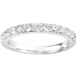 Lady's White 14 Karat Wedding Band With 12=0.48Tw Round Diamonds