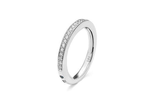 Maharaja Collection Round Diamond Wedding Band in 14K White Gold (0.25ct)