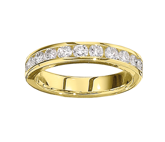 Maharaja Collection Round Channel Set Open End Wedding Band with 1ct Diamonds in 14K Yellow Gold (1.00tcw)