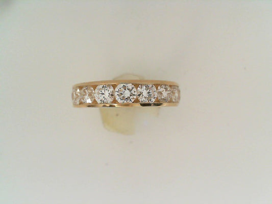 Maharaja Collection Round Diamond Channel Open End Wedding Band in 14K Yellow Gold (2.00tw)
