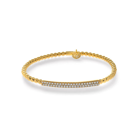 Maharaja Collection Round Diamond Tresore Stretch Bracelet in 18K Yellow Gold (0.41ctw)
