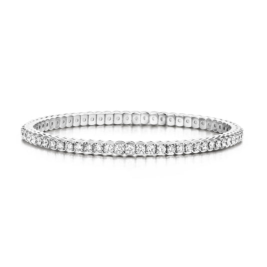 Maharaja Collection Round Diamond Stretch Bracelet 3.30ctw in 18K White Gold