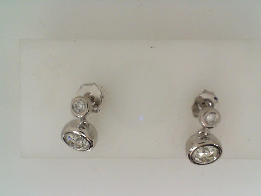 Maharaja Collection Round Diamond Stud Earrings in 14K White Gold (1.00ctw)