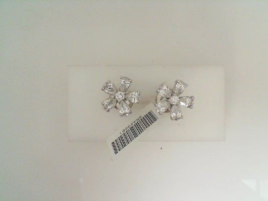 Maharaja Collection Various Shapes G/H Si1 Diamond Pear Earrings in 18K White Gold (2.14ctw)