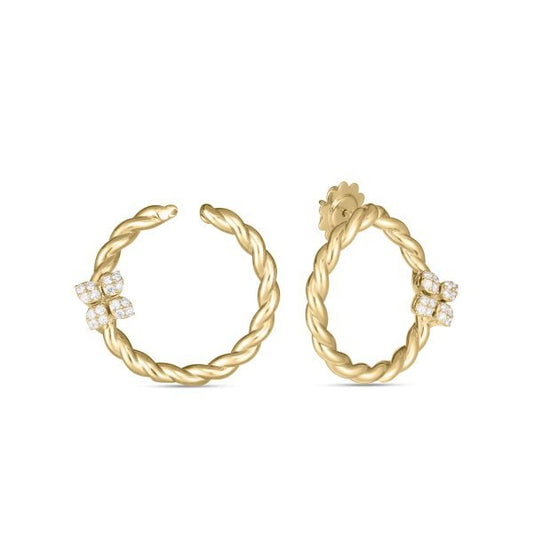 Maharaja Collection Twist Earrings with 0.35ctw Diamonds in 18K Yellow Gold
