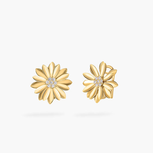 Maharaja Collection Margherita Diamond Stud Earrings in 18K Yellow Gold (0.18ctw)