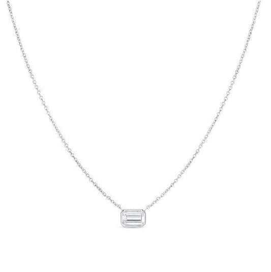 Maharaja Collection Diamonds By The Inch Emerald Cut Necklace (0.36ctw) in White Gold