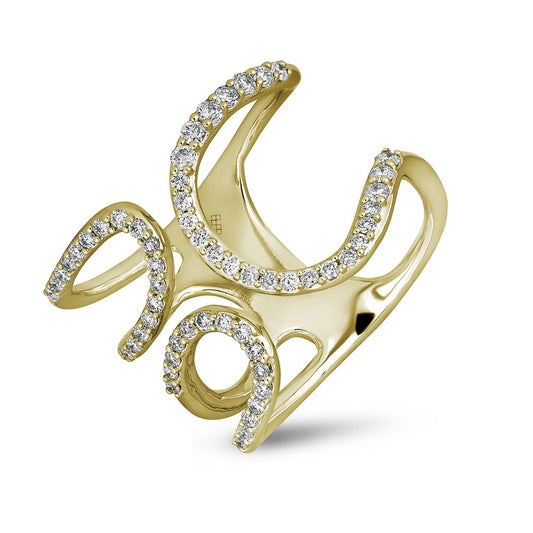 Maharaja Collection Round Diamond 'Hug' Ring in 14K Yellow Gold (0.45ctw)