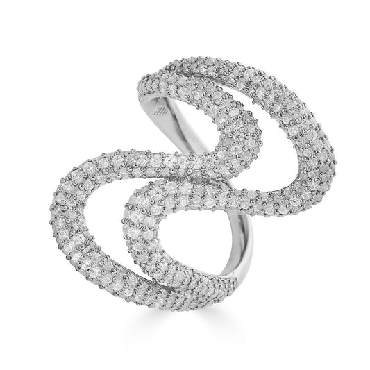 Maharaja Collection Swirl Diamond Ring in 14K White Gold (1.65ctw)