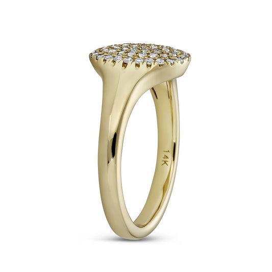 Maharaja Collection North-South Signet Ring with GH/SI Diamonds in 14K Yellow Gold (0.23ctw)