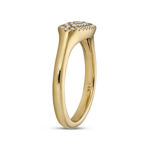 Maharaja Collection Rectangle Signet Ring with GH/SI Diamonds in 14Kt Yellow Gold (0.20ctw)