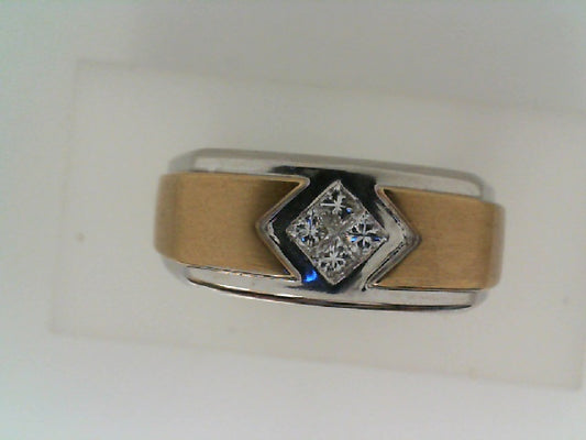 Maharaja Collection Two-Tone Round Diamond Ring in 14K Gold (0.26ct)
