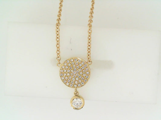 Maharaja Collection Round Diamond Disc Dangle Pendant in 18K Yellow Gold (0.34ct)
