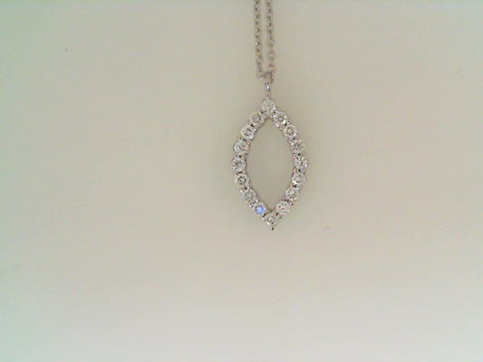 Maharaja Collection Round G/H Si1 Diamond Pendant on 18K White Gold Chain (0.43ct)