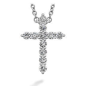 Maharaja Collection Round Diamond Signature Cross Pendant in 18K White Gold (0.51ctw)