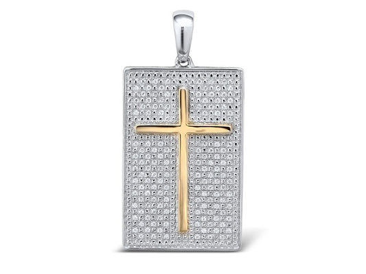 Maharaja Collection Diamond Cross Pendant in 14K Two-Tone Gold (0.32ct)