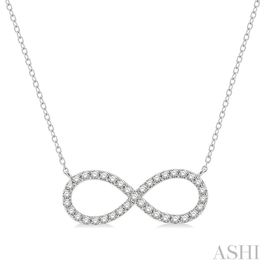 Maharaja Collection Round Diamond Infinity Necklace in 14K White Gold (1ctw)