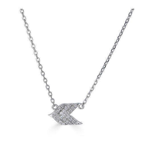 Maharaja Collection Chevron Diamond Necklace in 14K White Gold (0.08ctw)