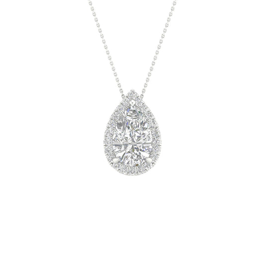 Maharaja Collection Lab Grown Diamond Pendant in 14K White Gold (2.20ctw)