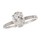 Maharaja Collection Oval White Topaz and Round Diamond Ring in 14K White Gold (1.45ct)