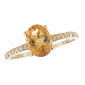 Maharaja Collection Oval Citrine and Round Diamond Ring in 14K Yellow Gold (1.22ct)