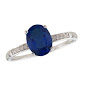 Maharaja Collection Oval Sapphire and Round Diamond Ring in 14K White Gold (0.93ct)