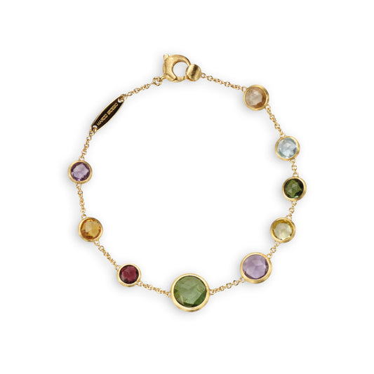 Maharaja Collection Jaipur Color 18K Yellow Gold Mixed Gemstone Single Strand Bracelet in Gold