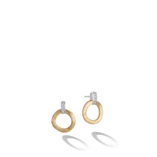 Maharaja Collection Diamond Stud Drop Earrings in 18K Yellow Gold (0.08ct)