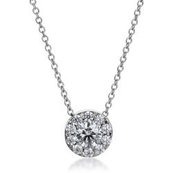 Maharaja Collection Round Diamond Pendant Necklace in 14K White Gold (0.68ctw)