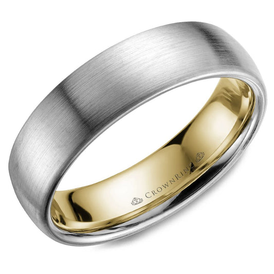 Maharaja Collection Sandpaper Top Men's TT Wedding Band 6mm in Titanium