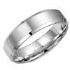Maharaja Collection 6mm Sandpaper Center and High Polish Edge Wedding Band in 18K Palladium (Grey Gold)