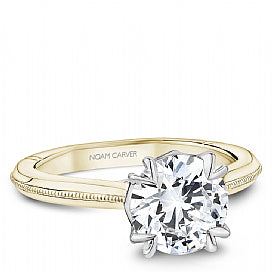 Maharaja Collection Round Semi-Mount Engagement Ring in 18K Yellow Gold (2ct)