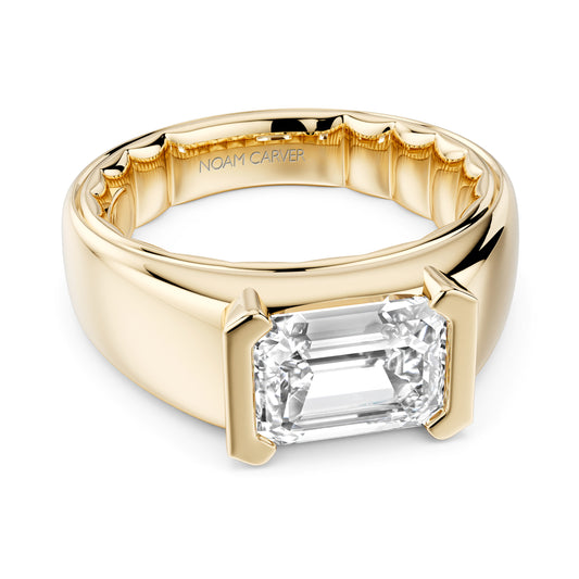 Maharaja Collection East To West Emerald Semi-Mount Engagement Ring in 14K Yellow Gold (2ct)